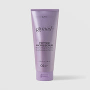 GlyMed Plus Elite Peptide Micro Scrub in lavender squeeze tube, 2.0 oz, on light gray background