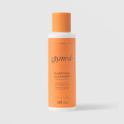 GlyMed Plus Acne Purifying Cleanser with Salicylic Acid in white bottle with orange cap and label, 8.0 oz, on light gray background
