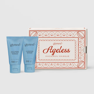 GlyMed Plus Ageless Macaron Masque kit with Anti-Aging Exfoliant and Hydrating Masques, 1 fl oz each