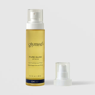 GlyMed Plus Pure Glow SPF 60 Oil 5 oz with interchangeable spray and pump dispensers for face and body