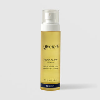 GlyMed Plus Pure Glow SPF 60 Oil face sunscreen 5 oz pump bottle, lightweight skin-protecting facial oil