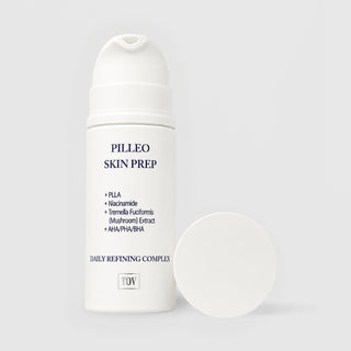 HOP Pilleo Skin Prep Bubble Toner white foam pump bottle without cap daily refining complex with PLLA, niacinamide, Tremella Fuciformis mushroom extract, and AHA PHA BHA by TOV Medical Aesthetics