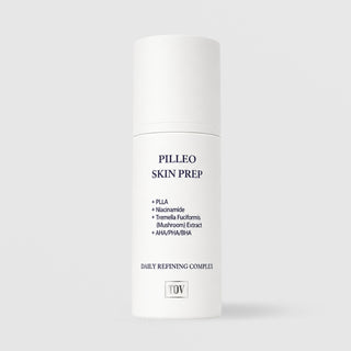 HOP Pilleo Skin Prep Bubble Toner white foam pump bottle with cap daily refining complex with PLLA, niacinamide, Tremella Fuciformis mushroom extract, and AHA PHA BHA by TOV Medical Aesthetics