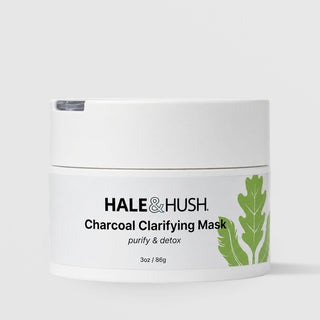 Hale & Hush Charcoal Clarifying Mask 3oz jar – purify & detox pore-cleansing face mask for sensitive skin
