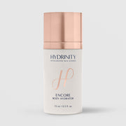 Hydrinity Encore Body Hydrator 0.5 fl oz (15ml) - white frosted bottle with rose gold pump cap