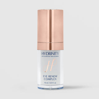 Hydrinity Eye Renew Complex 0.5 fl oz (15ml) - small clear bottle with rose gold pump cap
