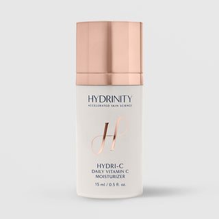 Hydrinity Hydri-C Daily Vitamin C Moisturizer 0.5 fl oz (15ml) - white frosted bottle with rose gold pump cap