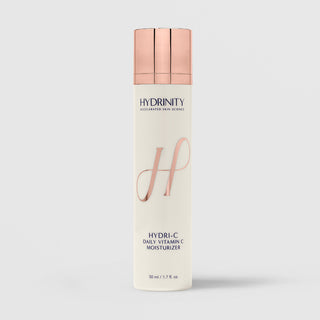 Hydrinity Hydri-C Daily Vitamin C Moisturizer 1.7 fl oz (50ml) - tall white bottle with rose gold pump cap