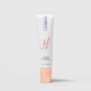 Hydrinity Luxe Lip Hydrator 0.34 fl oz (10ml) - white squeeze tube with rose gold cap