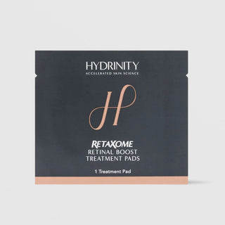 Hydrinity RetaXome Retinal Boost Treatment Pads single-use packet, front view