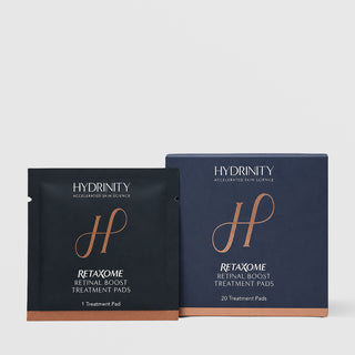 Hydrinity Retaxome Retinal Boost Treatment Pads, single sachet and 20-count box