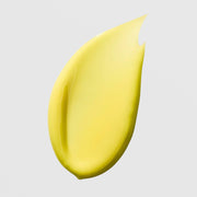 Hydrinity RetaXome Daily Retinal Hydrator texture swatch showing smooth bright yellow retinal cream formula on grey background.