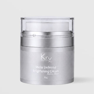 KrX Aesthetics Mela Defense Brightening Cream 50g airless pump jar for uneven skin tone and hyperpigmentation