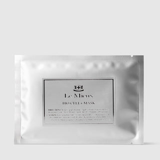 Le Mieux Bio Cell+ Mask brighten and clarify facial sheet mask single-use silver foil packet. Available at Art of Skin Care