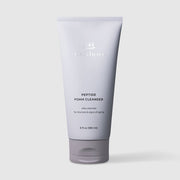 Le Mieux Peptide Foam Cleanser silky facial cleanser for dryness and signs of aging 6 fl oz 180 ml lavender grey tube with matching grey flip cap. Available at Art of Skin Care