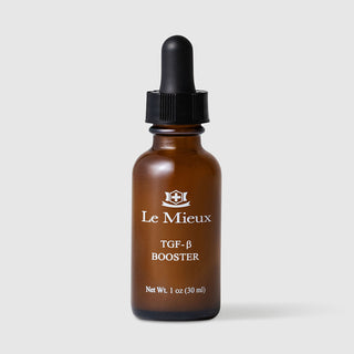 Le Mieux TGF-Beta Booster transforming growth factor facial serum 1 oz 30 ml amber glass dropper bottle with black rubber bulb. Available at Art of Skin Care