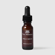 Le Mieux Vita-C Serum vitamin C facial serum travel size 0.5 oz 15 ml amber glass dropper bottle with black rubber bulb. Available at Art of Skin Care
