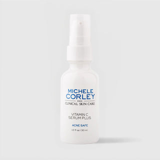 Michele Corley Clinical Skin Care Vitamin C Serum Plus 1 fl oz (30ml) - Acne Safe formula in white pump bottle