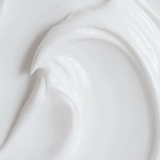 Mixi Skincare Hydra Clean Cleanser – texture swatch showing thick glossy white cream for hydrating gentle cleansing