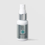 NeoGenesis Recovery Advanced Cellular Spray 30 mL in a white fine mist spray bottle with chrome silver collar and gray molecular icon label on a light gray background