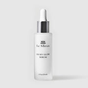 Le Mieux Oh My Glow Serum facial serum 1 fl oz 30 ml frosted white glass dropper bottle with silver collar and white rubber bulb. Available at Art of Skin Care