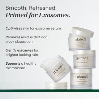 (plated) Exosome Enhancer Prep Pads benefits: preps for exosome serum, removes residue, exfoliates, supports microbiome