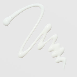 Pfect-A Solar Elixir Sunscreen SPF 50 texture swatch showing smooth white fluid formula swirled on grey background.