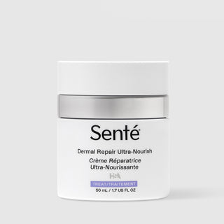Senté Dermal Repair Ultra-Nourish HSA moisturizing cream – white jar with silver band and white lid, 50ml / 1.7 fl oz