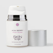 Skin Script Acai Berry Moisturizer antioxidant face cream – white airless pump bottle with silver cap removed showing pump head, 1.7 fl oz / 50ml