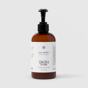 Skin Script Acai Berry Moisturizer antioxidant face cream – dark amber bottle with black pump dispenser, 8 fl oz / 240ml