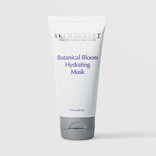 Skin Script Professional Skin Care Botanical Bloom Hydrating Mask – white tube with grey cap, hydrating facial mask, 2 fl oz / 60ml