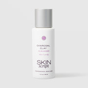 Skin Script Charcoal Clay Cleanser Detox and Purify – white bottle with silver flip-top cap, 2 fl oz / 60ml
