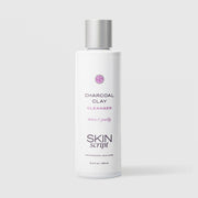 Skin Script Charcoal Clay Cleanser Detox and Purify – white bottle with silver flip-top cap, 6.4 fl oz / 190ml