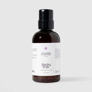 Skin Script Cucumber Hydration Toner soothing hydrating facial toner – dark amber bottle with black pump dispenser, 16 fl oz / 480ml