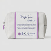Fresh face travel kit bag shown on a grey background