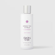 Skin Script Green Tea Citrus Cleanser calm and restore antioxidant facial cleanser – white bottle with silver flip-top cap, 6.4 fl oz / 190ml