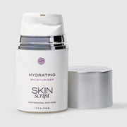 Skin Script Hydrating Moisturizer – white airless pump bottle with silver cap removed showing pump head, 1.7 fl oz / 50ml