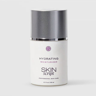Skin Script Hydrating Moisturizer – white airless pump bottle with silver cap, 1.7 fl oz / 50ml