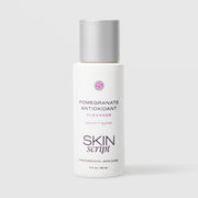 Skin Script Pomegranate Antioxidant Cleanser nourish and hydrate facial cleanser – white bottle with silver flip-top cap, 2 fl oz / 60ml