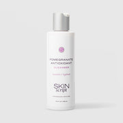 Skin Script Pomegranate Antioxidant Cleanser nourish and hydrate facial cleanser – white bottle with silver flip-top cap, 6.4 fl oz / 190ml