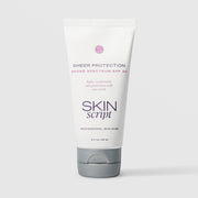 Skin Script Sheer Protection Broad Spectrum SPF 30 zinc oxide sunscreen – white tube with grey cap, 2 fl oz / 60ml