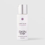 Skin Script Light Aloe Moisturizer lightweight aloe moisturizer – white bottle with silver flip-top cap, 2 fl oz / 60ml
