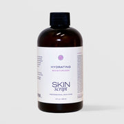 Skin Script Hydrating Moisturizer 8 fl oz amber bottle with white label and black cap on grey background