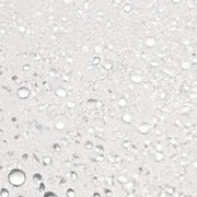 Skin Script Mint Refining Toner texture close-up showing ultra-fine clear water droplets on white surface.