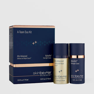 Skinbetter Science A-Team Duo Kit box with Alto Advanced Defense and Repair Serum and AlphaRet Overnight Cream