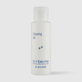 Skinbetter cleansing gel travel size 2 oz on a light grey background