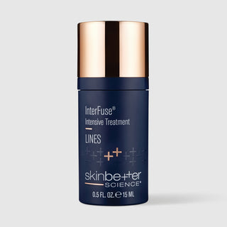 Skinbetter interfuse intensive treatment lines in travel size on grey background