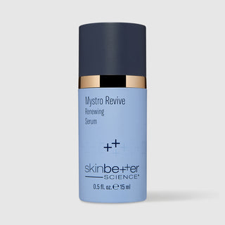 Travel size Mystro Revive Renewing Serum on grey background