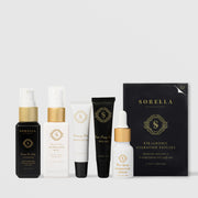 Sorella Apothecary Best Sellers Kit featuring five products: Orange You Jelly Cleanser, Watermelon Mint Hydrating Mist, Blueberry Milk Moisturizer, Mint Poppy Seed Polish, Main Squeeze Hydrating Serum, and Eye-Luronic Hydrating Patches