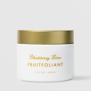 Sorella Apothecary Blackberry Lime Fruitfoliant 2 fl oz in a white jar with gold lid on a light gray background